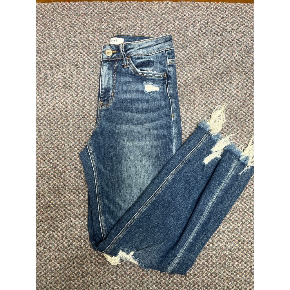 Lovervet By Vervet Dark Wash Distressed Jeans Size 25
